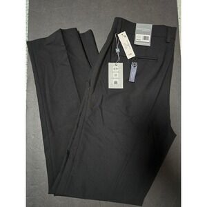 Madison Modern Fit Mens Dress Pants 32x32 Black Motion Stretch Wrinkle‎